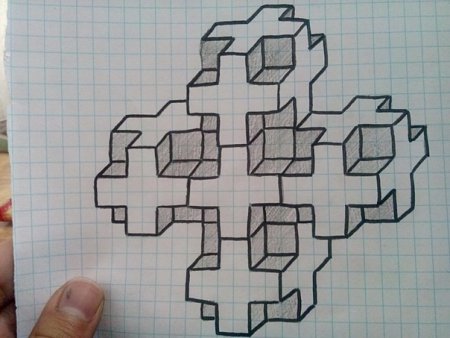 Рисование по клеточкам 3д