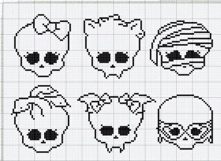 Рисование по клеточкам призрак