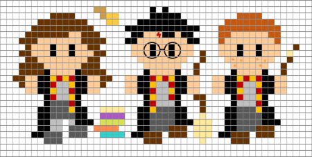 Рисование по клеточкам Гарри Поттер