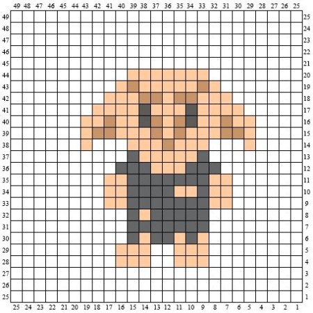 Рисунки по клеточкам Гарри Поттер лёгкие