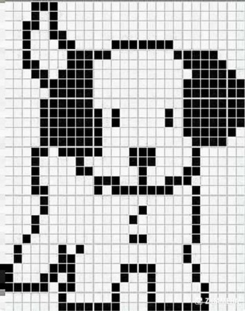 Рисование по клеточкам черно белое