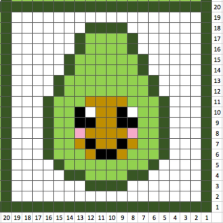 Авокадо по клеточкам