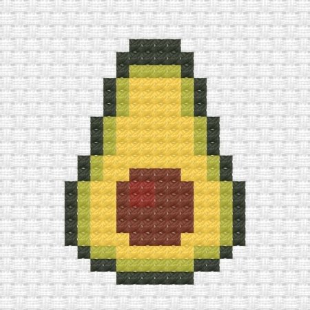 Рисунки по клеточкам авокадо