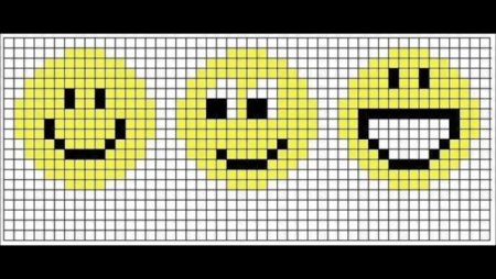 Смайлики по клеточкам маленькие