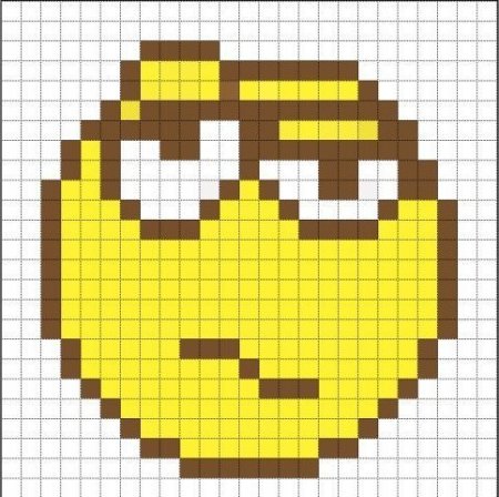 Рисование по клеткам смайлики