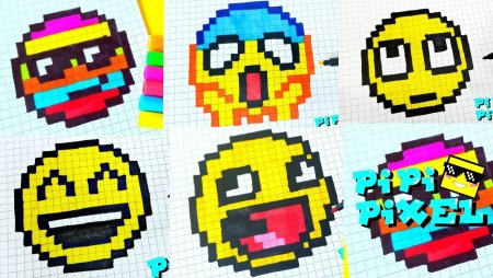 Рисунки по клеточкам смайлы