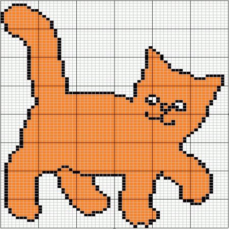 Котик по клеточкам маленький легкий