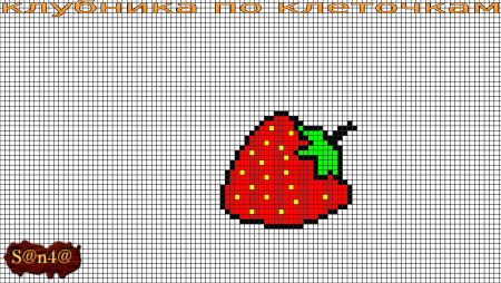 Рисунки по клеточкам фрукты