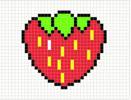 Рисунки по клеточкам клубника