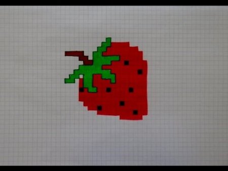 Рисунки по клеточкам клубника