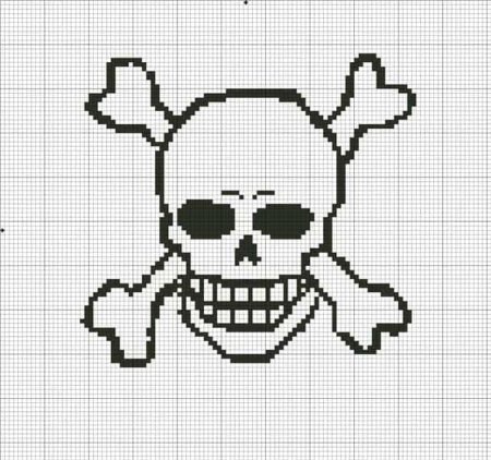 Рисование по клеточкам череп