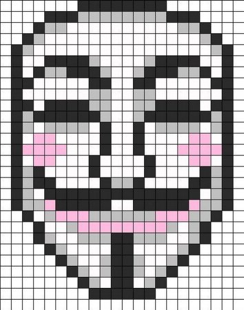 Маска Анонимуса по клеточкам