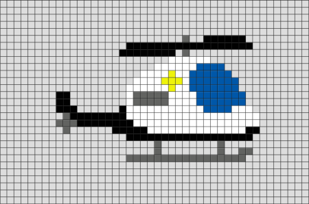 Рисование по клеткам самолет