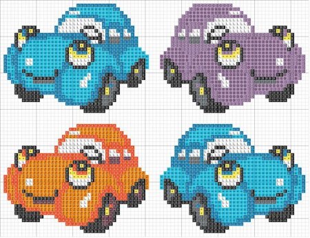 Вышивка крестиком машинки