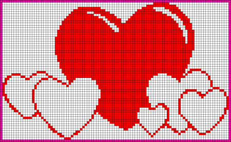 Вышивка крестиком сердечко вектор