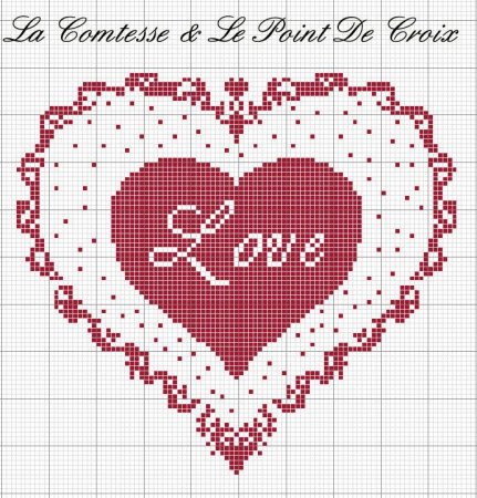 Вышивка крестиком сердце