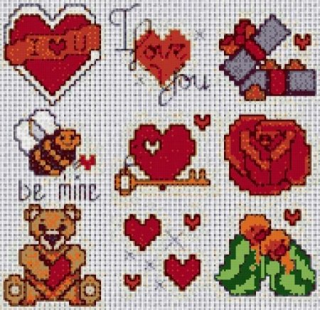 Вышивка крестиком сердечко маленькое