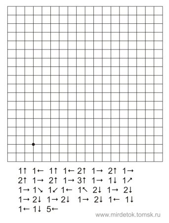 Графический диктант по стрелочкам для дошкольников
