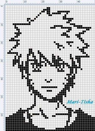 Рисунки по клеточкам Наруто в тетради