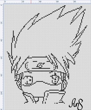 Наруто схемы и рисунки по клеточкам