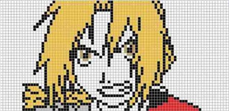 Рисунки по клеточкам в тетради аниме