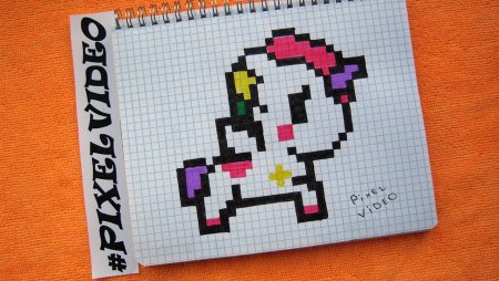 Схема по клеткам Единорожка