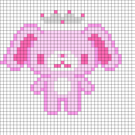 Розовая рисуночки по клеточкам