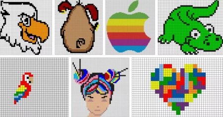 Рисунки по клеточкам маленькие