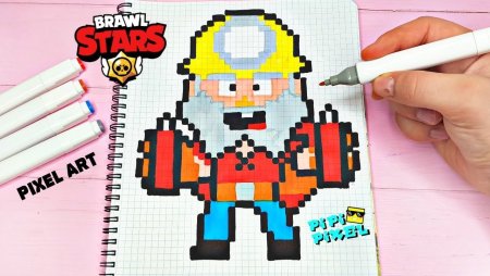 Brawl Stars по клеточкам Фрэнк