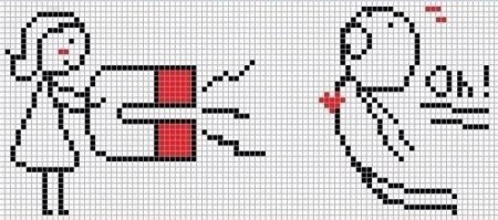 Рисунки по клеткам любовь