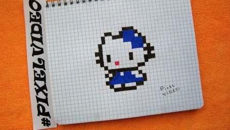 Хеллоу Китти по клеточкам маленькая