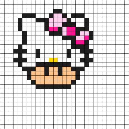 Пиксельная Хеллоу Китти по клеточкам
