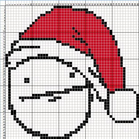 Рисунки по клеточкам на новый год