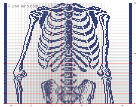 Вышивка крестом скелет