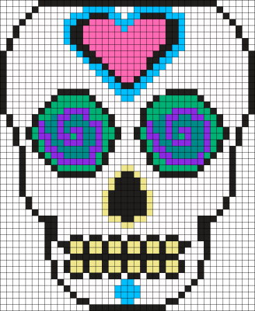 Рисование по клеточкам череп