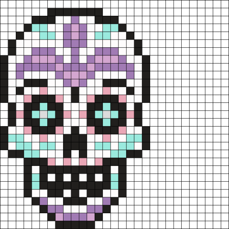 Рисунки по клеточкам череп