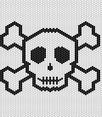 Череп для вышивки эскиз