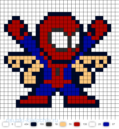 Perler Beads схемы человек паук