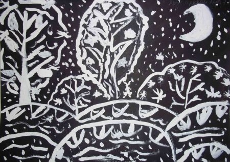 Рисование черными и белыми красками
