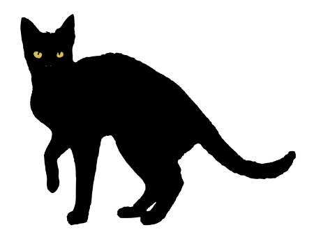 Черная кошка силуэт