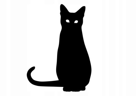 Черная кошка силуэт