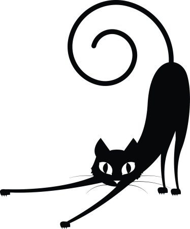 Черная кошка силуэт