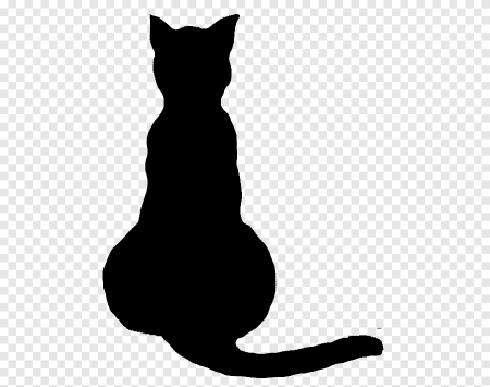 Черная кошка на белом фоне