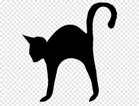 Черная кошка силуэт