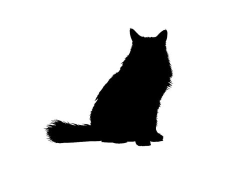 Черная кошка силуэт