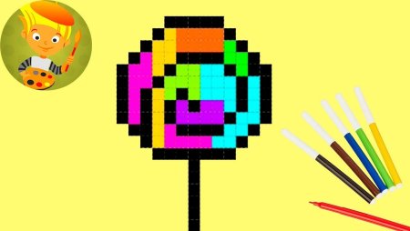 Рисунки по клеточкам леденец