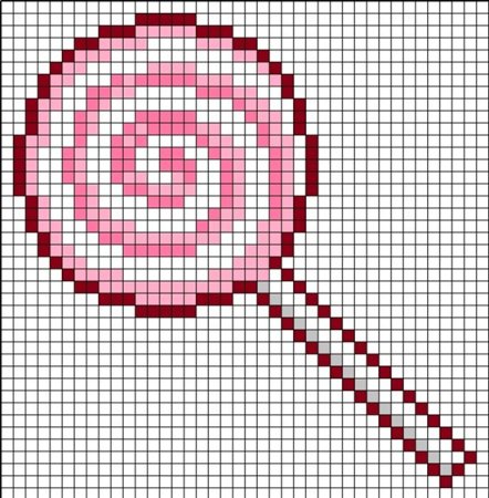 Новогодний леденец по клеточкам