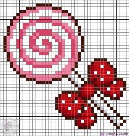 Рисунки в клеточку мороженое