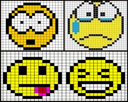 Рисунки по клеткам смайлики