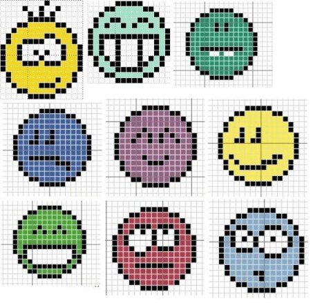 Рисунки в клеточку легкие